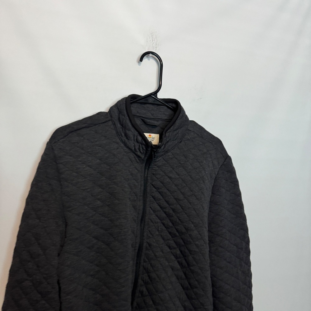 Marine Layer Corbet Full Zip Jacket Mens Medium Gray Quilted Bomber Minimalist - Picture 2 of 10